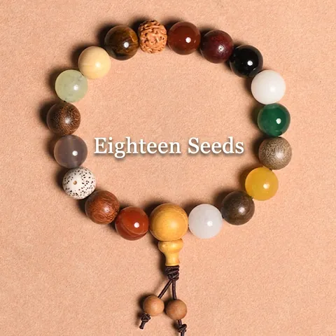 Multi-treasure Beaded Bracelet Wood Bodhi Agate Natural Stones Zen Retro Ethnic Chinese Style Unisex Jewelry Hand String