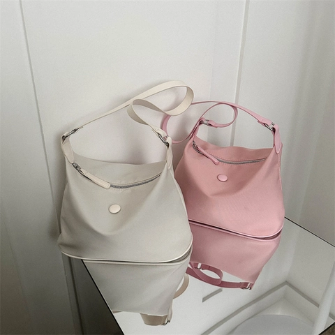 Hobo Shoulder Bag Oxford Cloth Large Capacity Underarm Crossbody Purse Solid Color Fashion For Women