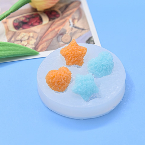 Moule En Silicone Formes Étoile Cœur Pour Bricolage Pâtisserie Décoration Gâteau Artisanat Rond Clair Flexible Durable