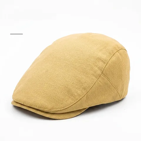 Gorra Plana Vintage Para Hombre Malla Transpirable Boina Newsboy Sombrero Ajustable Color Sólido Estilo Británico