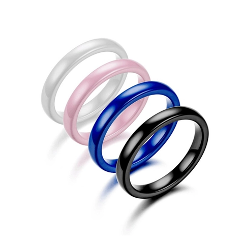 Minimalist 3mm Ceramic Ring For Women Men High Polished Round Dome Surface Simple Couple Wedding Band Fashion Jewelry Finger Ring