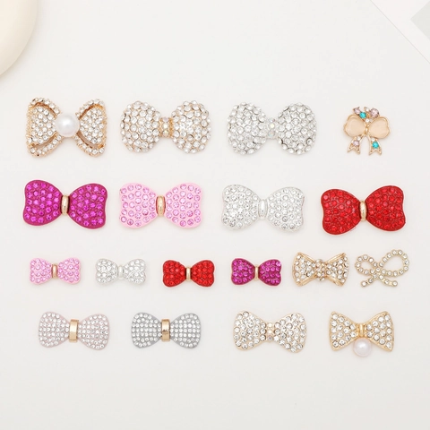 DIY Schmuckzubehör Legierung Strass Imitationsperle Schleifenform Basteln Charms Für Handyhüllendekoration