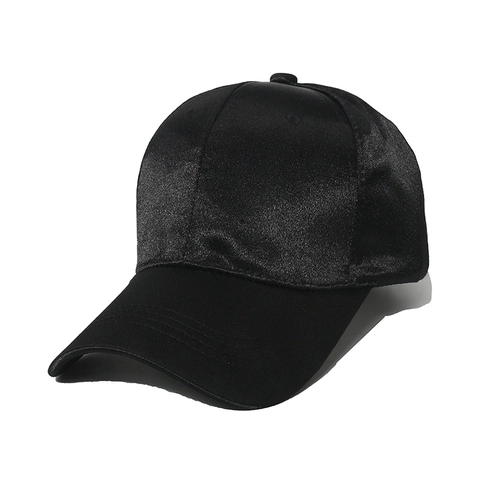 Satin Baseball Cap Shiny Solid Color Curved Brim Adjustable Sun Protection Hat Casual Chic Sporty Unisex