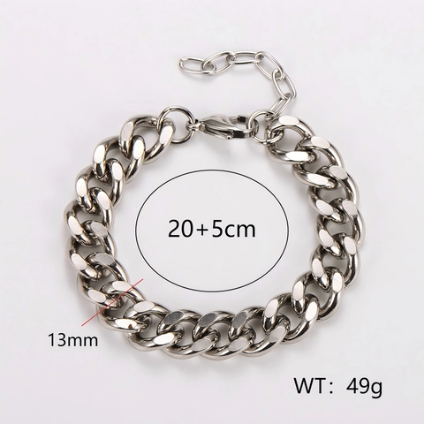 Pulsera De Cadena Cubana Gruesa Acero Inoxidable 304 Heavy Metal Hip Hop Punk Estilo Simple Joyería Para Hombre Unisex