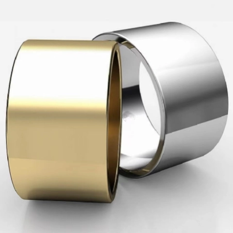Minimalist Wide Band Ring Stainless Steel Mirror Polished Wedding Engagement Jewelry For Men Fashion