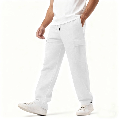 Pantaloni Cargo Uomo Joggers Pile Poliestere Con Tasche Laterali Coulisse In Vita Casual Sportivo Stile Hip Hop