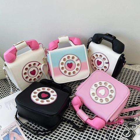 Fashion Creative Gradient Color Telephone Messenger Bag