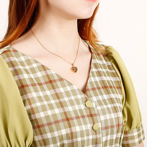 Stainless Steel Heart Pendant Necklace Hollow Mama Letter Jewelry For Women Mother Day Gift