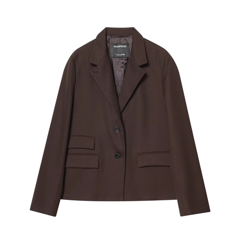 Dames Donkerbruine Double Breasted Blazer Jas En Hoge Taille A-lijn Split Rok Professionele Elegante Pak Stukken