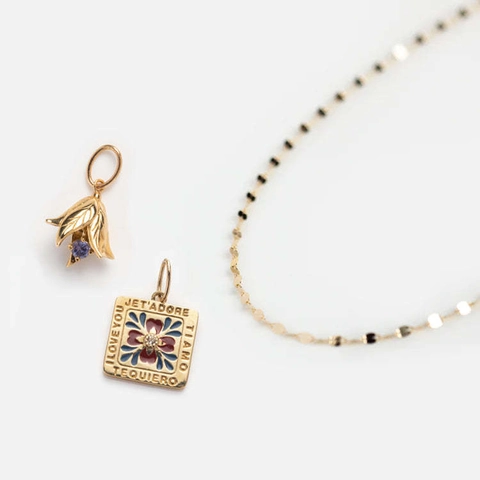Bloemen Hanger Ketting Koper Zirkoon Verguld Geboortemaand Bloem Sieraden Meertalige Gravure Elegant Voor Dames