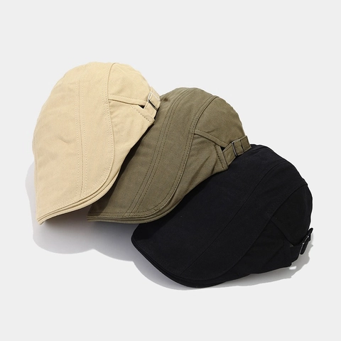 Schirmmütze Baumwolle Fischgrätenmuster Vintage Britisch Newsboy Baskenmütze Verstellbar Für Herren Casual Sonnenschutz