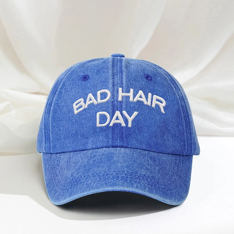 Cappello Da Baseball In Cotone Lavato Ricamo Bad Hair Day Regolabile Retrò Distressed Casual Cappello Da Sole Outdoor