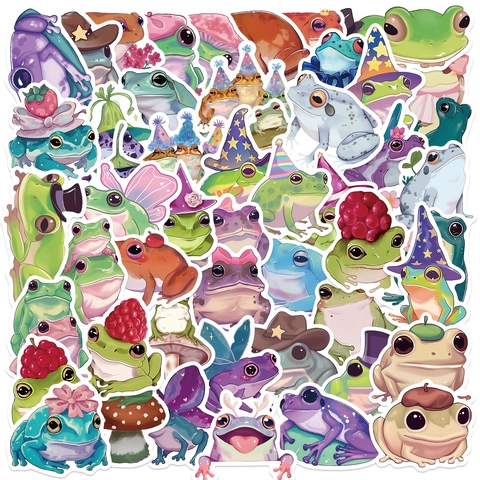 Süße Cartoon Frosch Feen Aufkleber Wasserdichte PVC Abziehbilder Für Laptop Gitarre Koffer DIY Journaling Dekorative Vielfalt