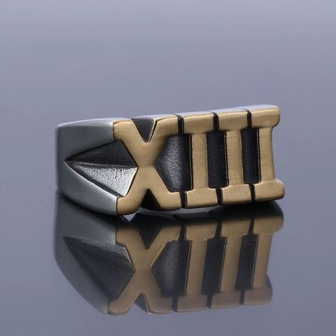 Anello A Fascia Con Numeri Romani XIII In Acciaio Inossidabile Gioielli Stile Street Punk Per Uomo E Donna