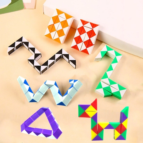 Puzzle A Cubo Serpente In Plastica Righello Magico Giocattolo Di Intelligenza Pieghevole Per Bambini Regalo