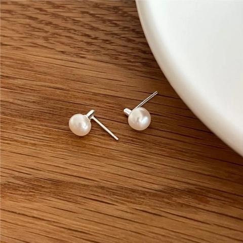 Süßwasserperlen Ohrstecker Minimalistischer Koreanischer Stil Schmuck Mit 925 Sterling Silber Ohrstecker Für Frauen Elegant