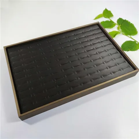 Jewelry Display Tray Ring Organizer Board Velvet PU Leather Multiple Slots Earring Stud Storage Showcase Desktop Holder