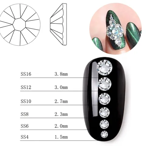Flatback Glass Rhinestones AB Aurora Colorful Round Diamonds For Nail Art DIY Crafts Phone Case Decoration Clothing Accessories Shiny Elegant