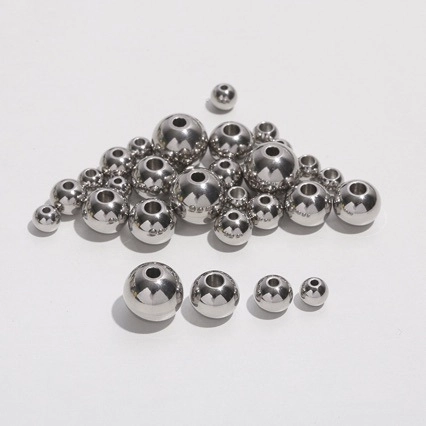 Gepolijste 304 Roestvrijstalen Ronde Kralen Met Gat Gladde Metalen Tussenkralen Voor DIY Sieraden Maken