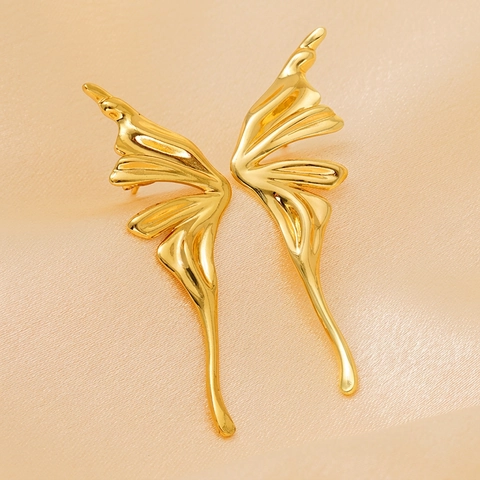 Hart Vleugel Oorbellen 18K Verguld Roestvrij Staal Meerlaagse Creolen Knopjes Kunstparel Minimalistische Sieraden Voor Dames