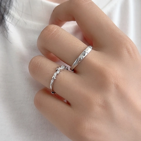 Romantische Ster Koppel Ringen 925 Sterling Zilver Cubic Zirconia Verstelbare Open Ringen Voor Geliefden Cadeau