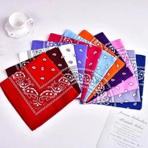 Paisley Bandana Square Scarf Cotton Headwrap Hip Hop Headband For Cycling Outdoor Sports Men Women Accessories Trendy