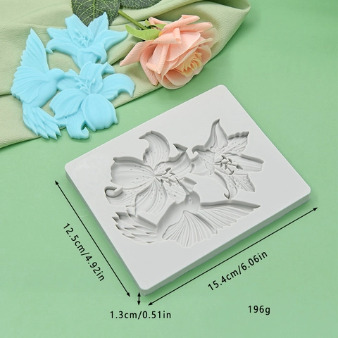 Silikonform Blume Kolibri Lilie Form Fondant Tortendekoration Backwerkzeug Handgemachte Seife DIY Handwerk