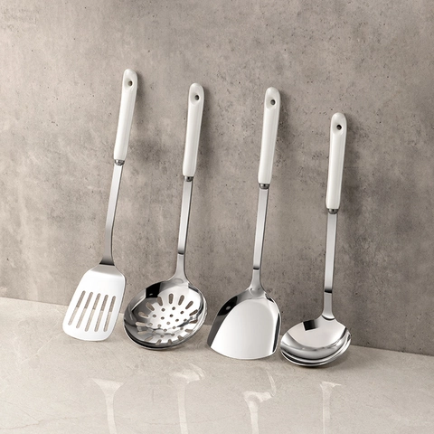 Utensili Da Cucina Acciaio Inossidabile Manico Ceramica Spatola Mestolo Schiumarola Cucchiaio Per Pasta E Riso