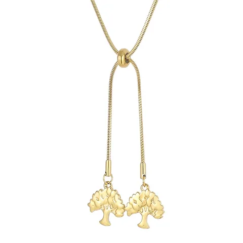 Tree Of Life Pendant Necklace Stainless Steel Adjustable Snake Chain Lariat Y-Shape Jewelry For Women Fashion