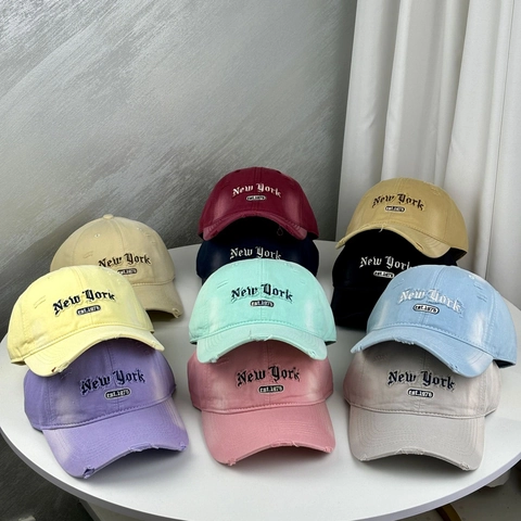 Vintage Abgewetzte Baumwolle Baseball Kappe Für Damen Herren New York Stickerei Buchstabe Sonnenschutz Verstellbare Baseballmütze