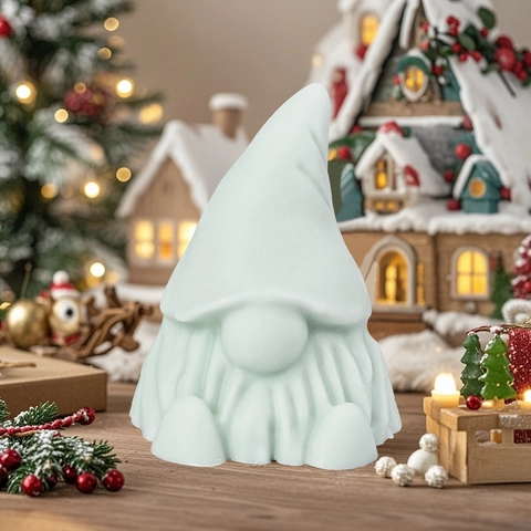 Christmas Gnome Silicone Mold 3D Santa Elf Shape For DIY Scented Candle Making Plaster Resin Craft Festive Home Decor