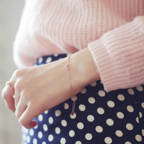 925 Sterlingsilber V-Förmig Armband Für Damen 14K Gold Plattiert Minimalistisch Strass Eingelegt Mode Schmuck Pendler Geschenk