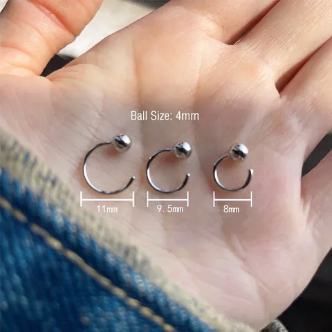 Minimalistische C Form Creolen Mit 925 Sterling Silber Ohrstecker Polierte Kugel Perle Geometrischer Modeschmuck Für Damen