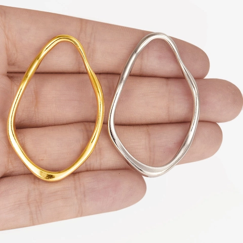 Unregelmäßiger Geometrischer Wellen Anhänger 304 Edelstahl Vakuum Vergoldet DIY Schmuckherstellung Minimalistisches Zubehör