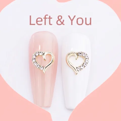 Ciondoli Per Unghie 3D In Metallo Lega Strass E Künstliche Perle Sintetiche Forme Cuore Stella Accessori Per Manicure Da Donna