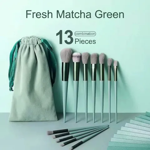 Professional Makeup Brushes Synthetic Fiber Bristles Aluminum Ferrule Plastic Handle Tools With Portable Storage Bag