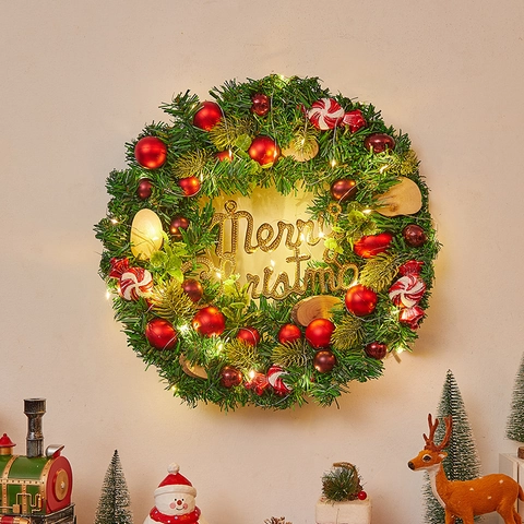 Ghirlanda Di Natale Pigne Artificiali Ornamenti In Plastica Pendente Porta Decorazione Parete Festiva Casa
