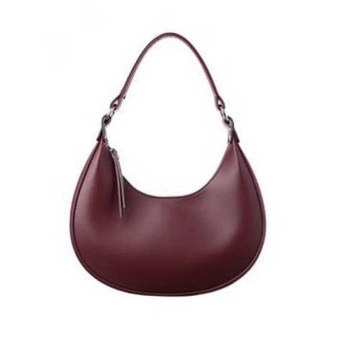 Women Minimalist Half Moon Hobo Bag Large Capacity PU Leather Shoulder Underarm Handbag Lightweight Luxury Crescent
