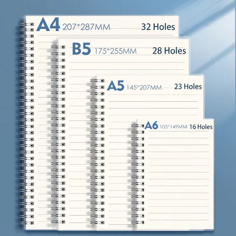 Cuaderno De Espiral Minimalista Con Cubierta De PP Esmerilado Para Oficina Escuela Escritura Papel Grueso Cuadrícula Rayas Blanco