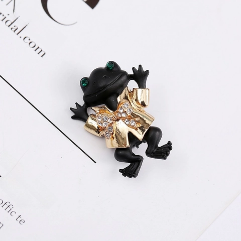 Spilla a Forma di Rana in Smalto e Lega Vintage per Donna Spilla da Risvolto Animale in Strass Accessori Creativi Regalo