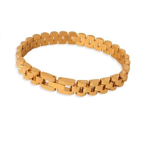 Pulsera De Acero De Titanio Eslabón De Reloj Cadena Alta Gama Moda Pulida Joyería Geométrica Para Hombres