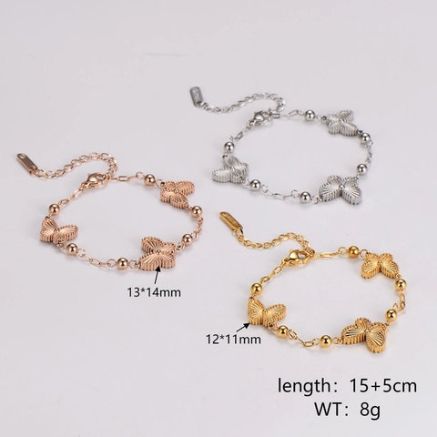 Bracciale Con Ciondolo A Farfalla Acciaio Inossidabile 304 Placcato Oro 18K Gioielli Eleganti Di Moda Per Donne Ragazze Regalo