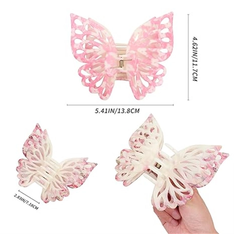 Schmetterling Haarklammer Groß Hohl Blumen Marmor Muster Acetat Harz Haarnadeln Für Frauen Mädchen Elegante Haar Accessoires