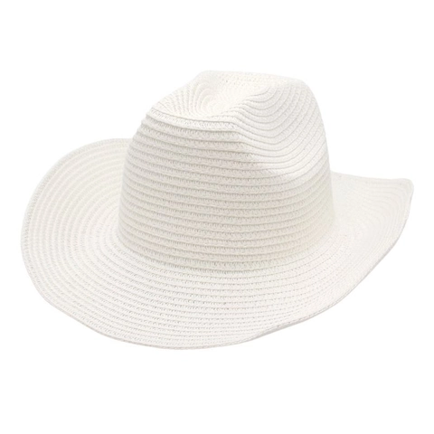 Chapeau De Cowboy En Paille Style Occidental Large Bord Protection Solaire Respirant Été Voyage Unisexe