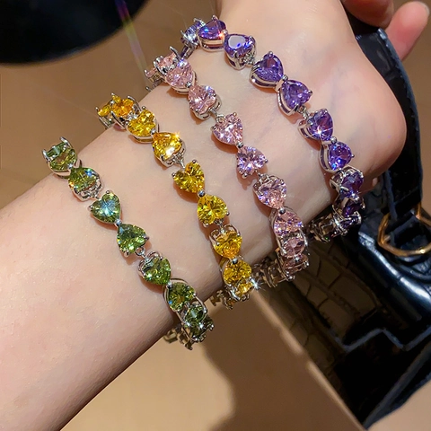 Bracelet En Zircon Style Cour Française Pour Femmes Vintage Luxe Bijoux En Cuivre Réglable Cadeau Géométrique Élégant