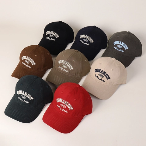Vintage Cotton Baseball Cap With 3D Letter Embroidery Adjustable Soft Top Retro Style Sun Hat For Men Women
