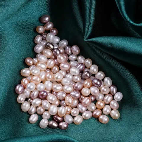 Perle d'Eau Douce Naturelle Forme de Riz Perles en Vrac Non Percées pour Fabrication de Bijoux DIY Élégant Blanc Rose Violet