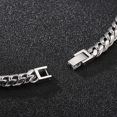 Polished 316L Stainless Steel Cuban Link Chain Necklace And Bracelet Hip Hop Fashion Jewelry For Men Women