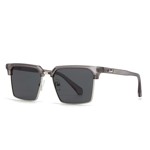 Occhiali da Sole Quadrati Semi-Giorno per Uomo Donna Protezione UV400 Montatura in Metallo PC Vintage Moda Esterno Guida