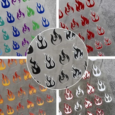 Adesivi Per Unghie Motivo A Fiamma Ultrasottili Autoadesivi Design Di Fuoco Colorati Decalcomanie Manicure Decor